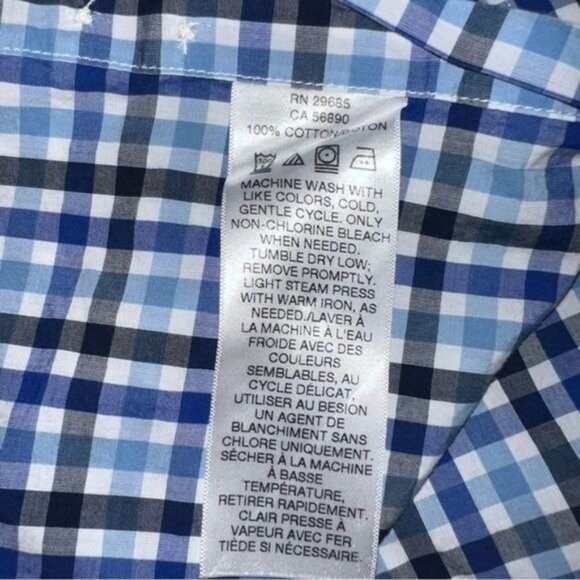 Pendleton Bridgeport Plaid Button-Down Blue & White 100% Cotton Shirt Mens Sz S - Picture 5 of 8